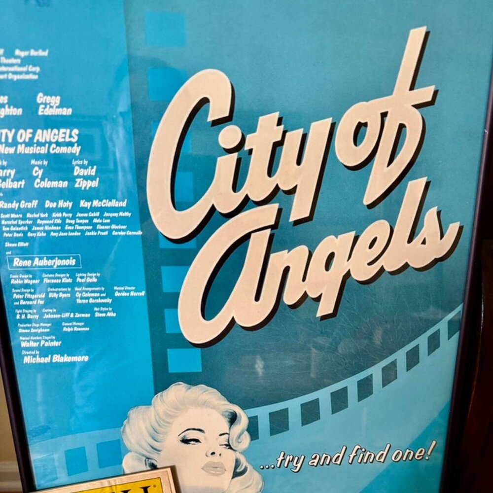 CITY OF ANGELS,1991 FRAMED, CAST MEMBER SIGNED-BROADWAY WINDOW POSTER & PLAYBILL